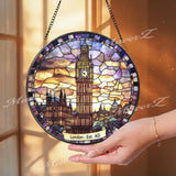 London Big Ben Stained Glass Suncatcher Iconic UK Landmark Window Hanging British Architecture Glass Art Travel Gift