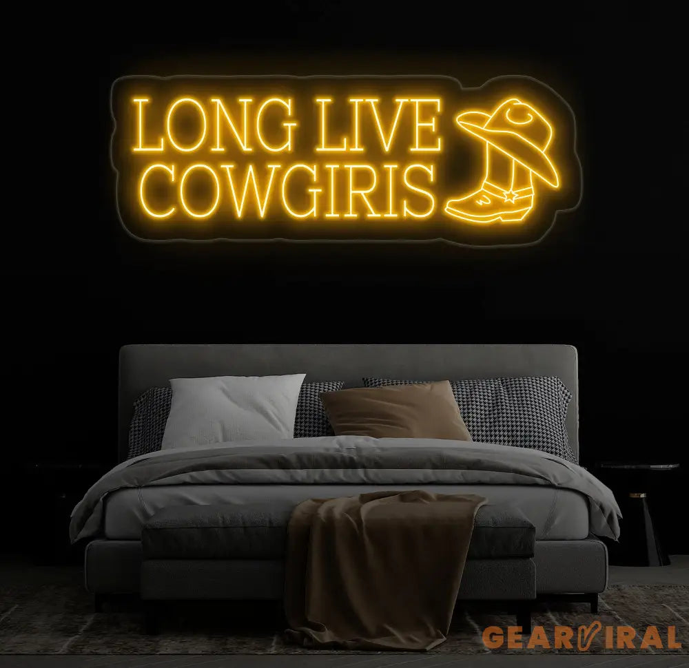 Long Live Cowgirls Neon Sign - Custom LED Light for Cowgirl Lovers Western Party Decor Bedroom Wall Art Unique Cowgirl