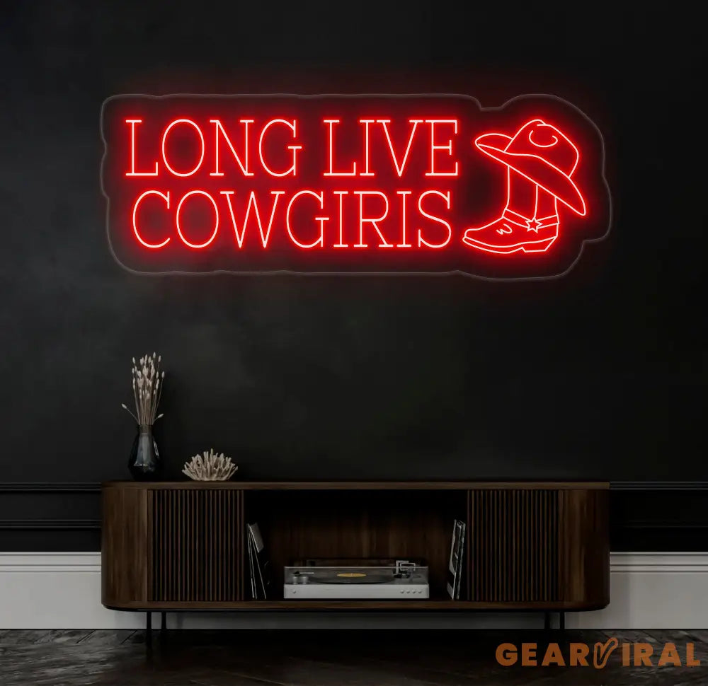 Long Live Cowgirls Neon Sign - Custom LED Light for Cowgirl Lovers Western Party Decor Bedroom Wall Art Unique Cowgirl
