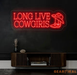 Long Live Cowgirls Neon Sign - Custom LED Light for Cowgirl Lovers Western Party Decor Bedroom Wall Art Unique Cowgirl