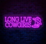 Long Live Cowgirls Neon Sign - Custom LED Light for Cowgirl Lovers Western Party Decor Bedroom Wall Art Unique Cowgirl