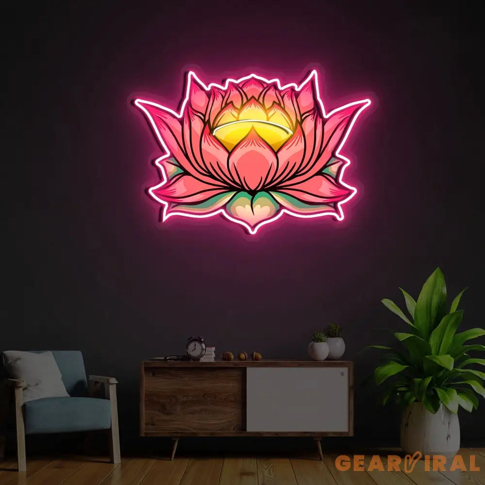’Lotus Flower’ Neon x Acrylic Artwork