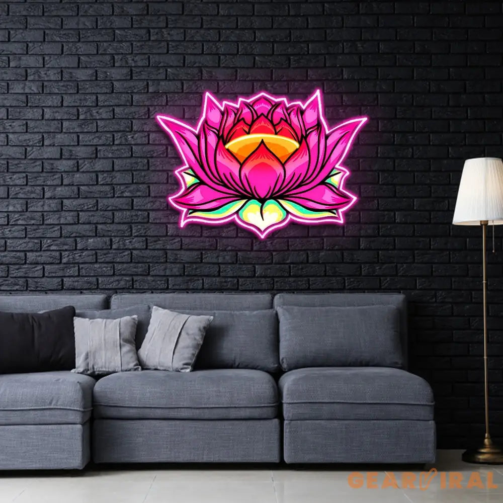 ’Lotus Flower’ Neon x Acrylic Artwork