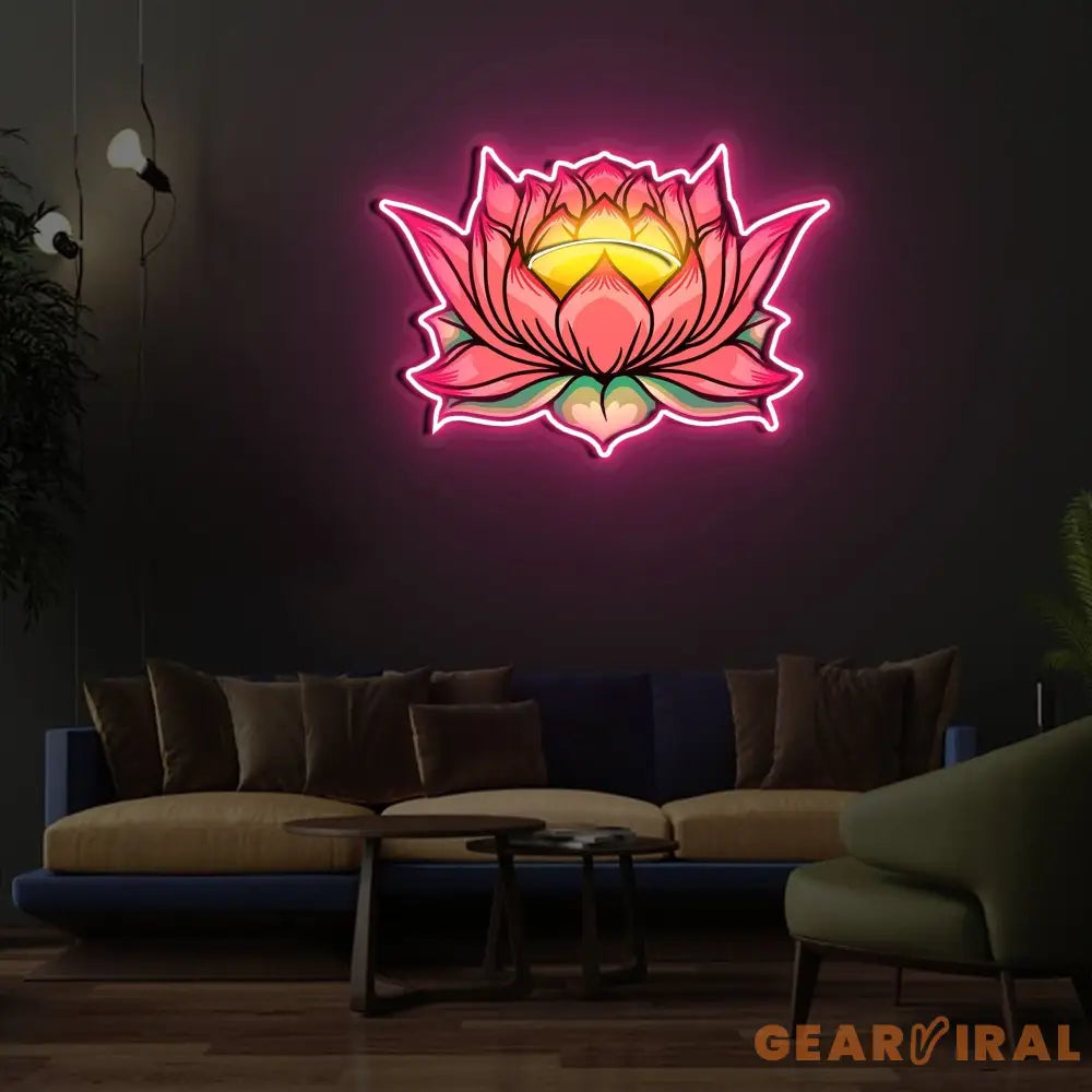 ’Lotus Flower’ Neon x Acrylic Artwork