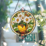 Lotus Flower Stained Glass Suncatcher with Dragonfly Round Window Hanging Panel Zen Nature Decor Asian Inspired Gift