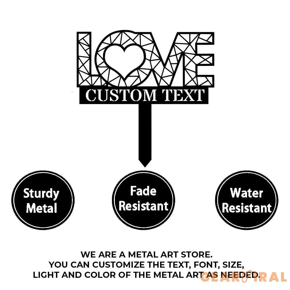 Love Metal Stake Bride and Groom Name Sign Personalized Name Garden Sign Wedding Sign Outdoor Door Monogram Wedding