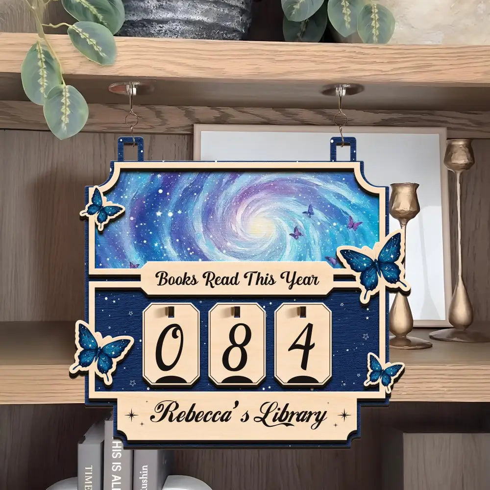 Magic Books Read Tracker, Books Read This Year, Bookshelf Counter with Name, Bookish Decor, Gift for Readers, Book Lover Custom Gift