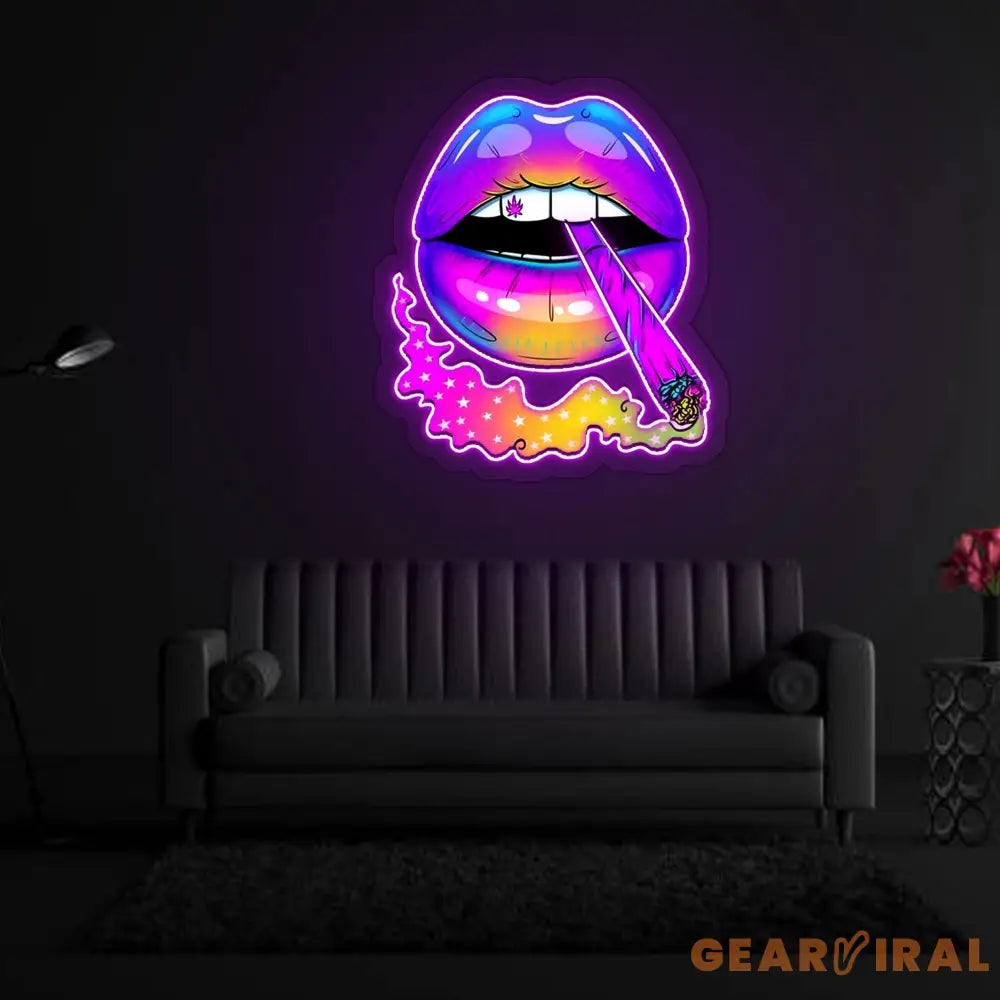 Magic Lip Neon Sign x Acrylic Artwork