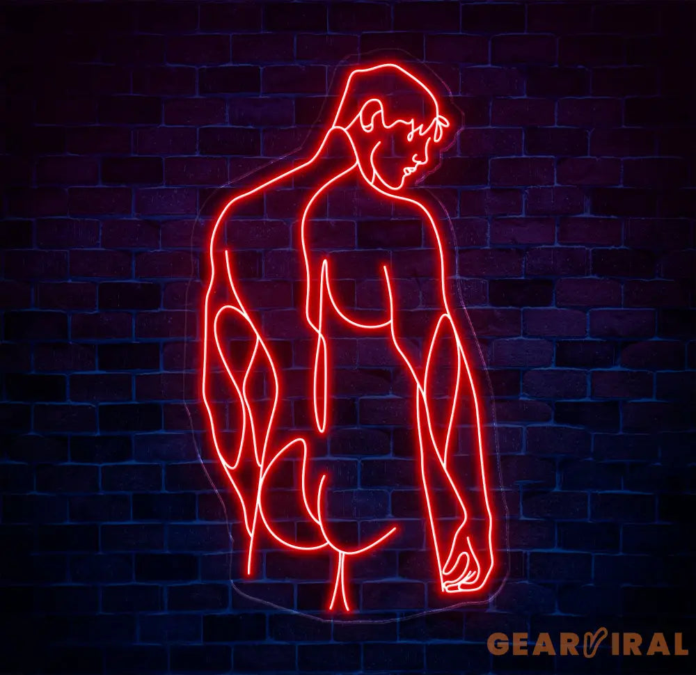 Man Body Neon Sign Man Bedroom Wall Decor Masculine Art Man Wall Art Man Body Wall Art Sign Man Art Gay Love Art Gift