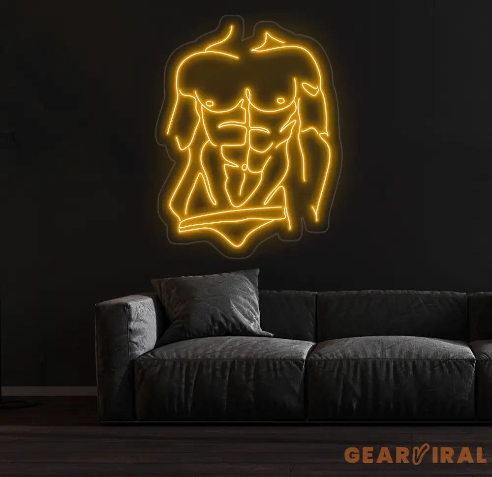 Man Neon Sign - Masculine Wall Art for Bedroom Man Body LED Wall Decor Custom Neon Sign Modern Man Art for Home or