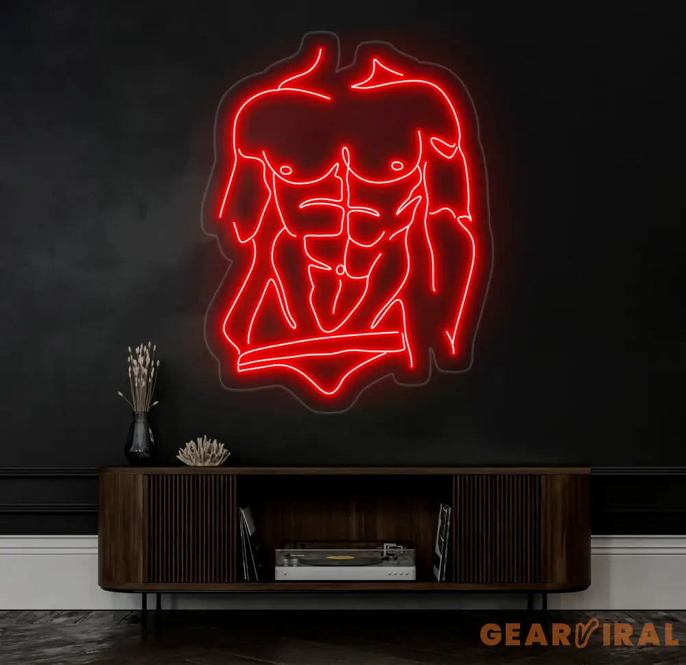 Man Neon Sign - Masculine Wall Art for Bedroom Man Body LED Wall Decor Custom Neon Sign Modern Man Art for Home or
