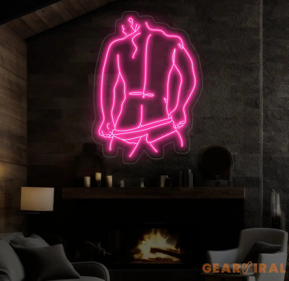 Man Neon Sign - Masculine Wall Art for Bedroom Man Body LED Wall Decor Custom Neon Sign Modern Man Art for Home or