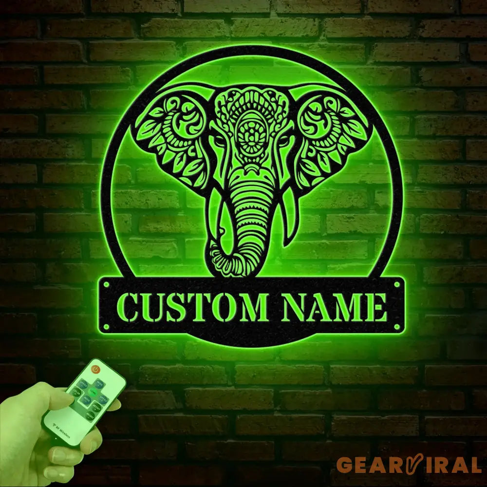 Mandala Elephant Metal Wall Art with Led Lights Metal Wall Decor Wall Decor Wall Hangings Home Metal Decor Animal Wall