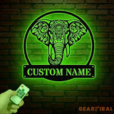 Mandala Elephant Metal Wall Art with Led Lights Metal Wall Decor Wall Decor Wall Hangings Home Metal Decor Animal Wall