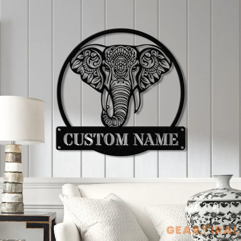 Mandala Elephant Metal Wall Art with Led Lights Metal Wall Decor Wall Decor Wall Hangings Home Metal Decor Animal Wall