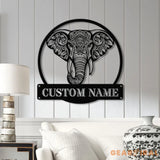 Mandala Elephant Metal Wall Art with Led Lights Metal Wall Decor Wall Decor Wall Hangings Home Metal Decor Animal Wall