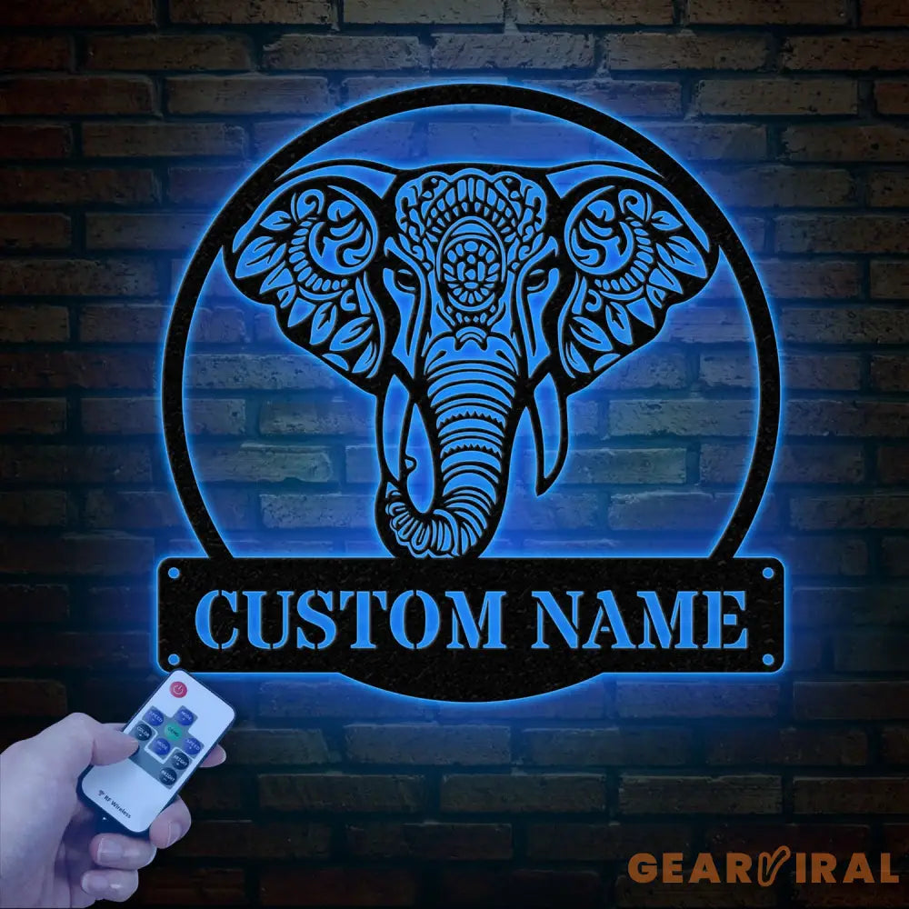 Mandala Elephant Metal Wall Art with Led Lights Metal Wall Decor Wall Decor Wall Hangings Home Metal Decor Animal Wall