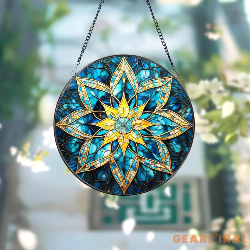 Mandala Stained Glass Art Mandala Faux Glass Suncatcher Birthday Gift Mother’s Day Gift Mandala Window Hanging Ornament