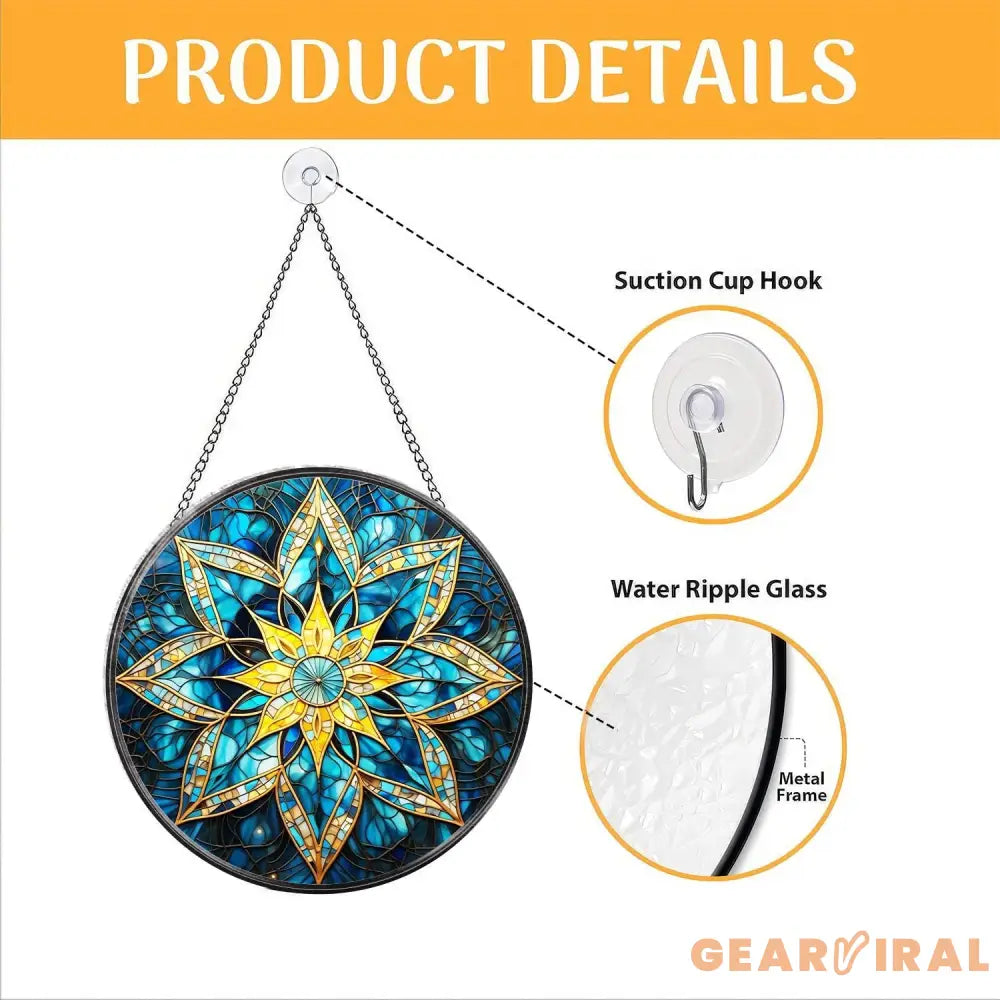 Mandala Stained Glass Art Mandala Faux Glass Suncatcher Birthday Gift Mother’s Day Gift Mandala Window Hanging Ornament