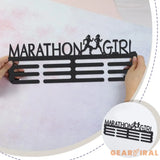 Marathon Girl Medal Display Rack Sports Events Medal Display Holder with 12 Lines Sturdy Steel Award Display Holders