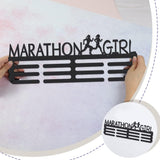 Marathon Girl Medal Display Rack Sports Events Medal Display Holder with 12 Lines Sturdy Steel Award Display Holders Wall Mounted Medal Display Racks for Ribbon Lanyard | GearViral