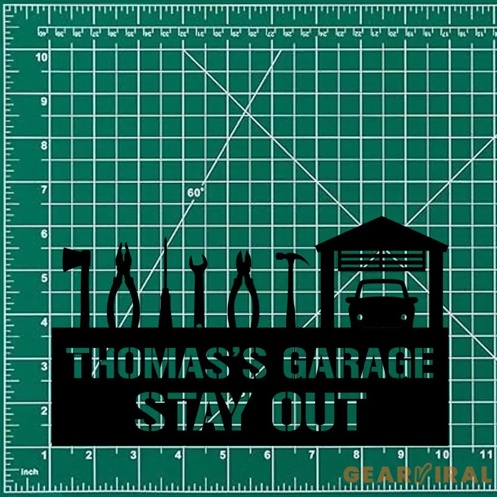 Master of The Garage Monogram Metal Sign Personalized Family Name Led Metal Sign Outdoor Door Decor Address Wall Art