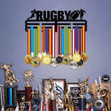 Medal Holder Rugby Pattern Medals Display Black Iron Wall Mounted Hooks for Competition Medal Holder Display Wall Hanging | GearViral