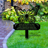 Memorial Buffterfly Remembering Plaque with Stake, Personalized Metal Garden Marker, Memorial Metal Sign, Sympathy Gift, Grave Marker