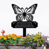 Memorial Buffterfly Remembering Plaque with Stake, Personalized Metal Garden Marker, Memorial Metal Sign, Sympathy Gift, Grave Marker