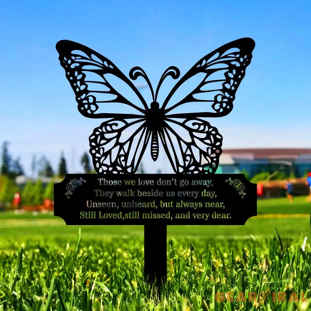 Memorial Buffterfly Remembering Plaque with Stake Personalized Metal Garden Marker Memorial Metal Sign Sympathy Gift