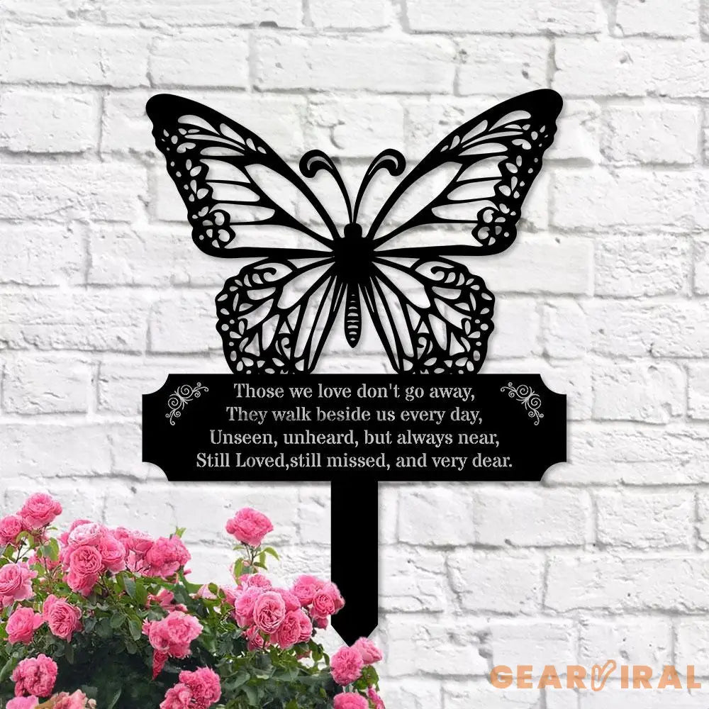 Memorial Buffterfly Remembering Plaque with Stake Personalized Metal Garden Marker Memorial Metal Sign Sympathy Gift