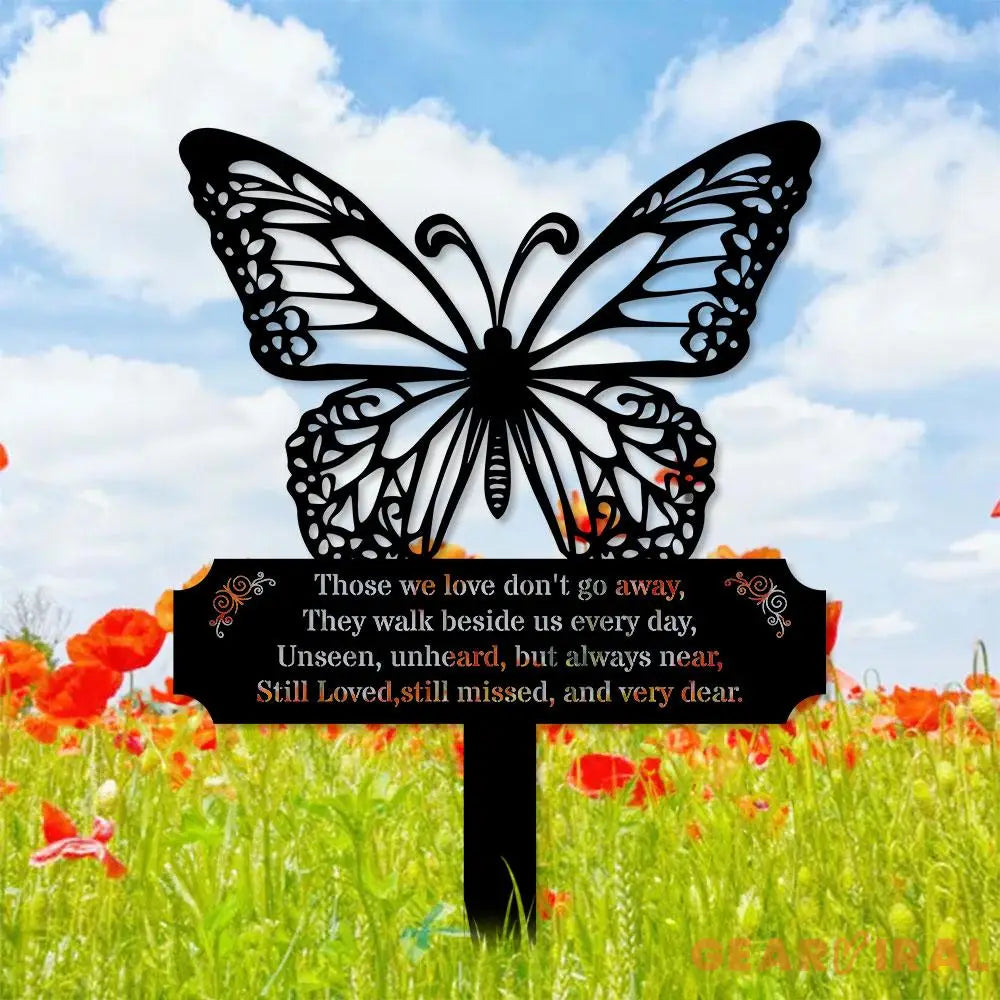 Memorial Buffterfly Remembering Plaque with Stake Personalized Metal Garden Marker Memorial Metal Sign Sympathy Gift