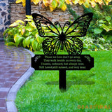 Memorial Buffterfly Remembering Plaque with Stake Personalized Metal Garden Marker Memorial Metal Sign Sympathy Gift