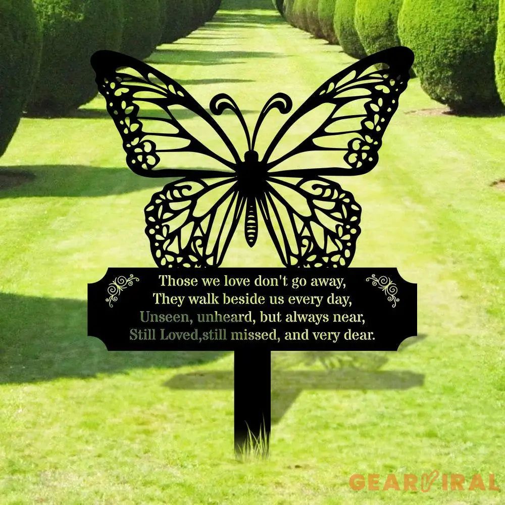 Memorial Buffterfly Remembering Plaque with Stake Personalized Metal Garden Marker Memorial Metal Sign Sympathy Gift