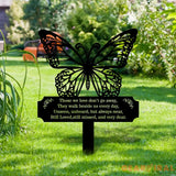 Memorial Buffterfly Remembering Plaque with Stake Personalized Metal Garden Marker Memorial Metal Sign Sympathy Gift