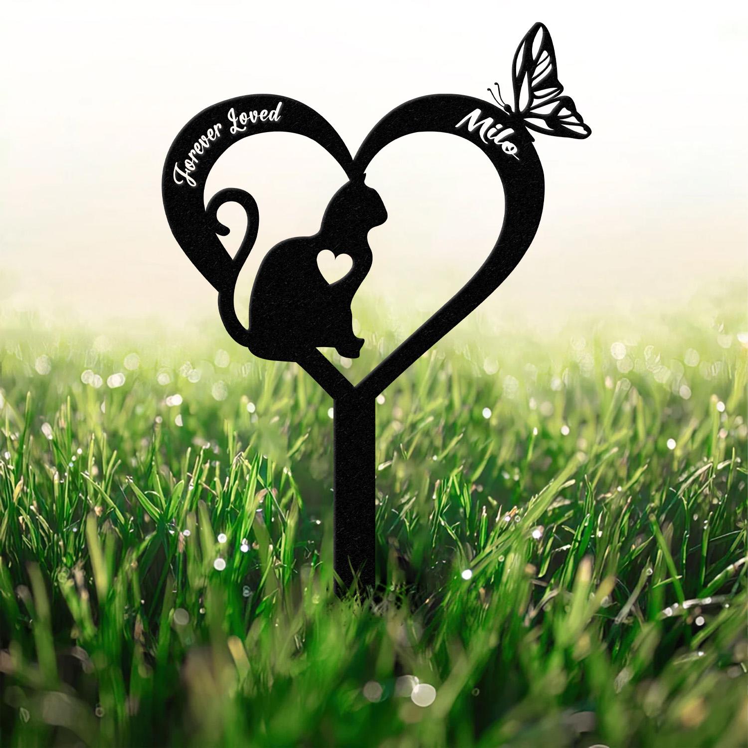 Memorial Cat Breed Metal Sign, Cat Memorial Plaque, Cat Grave Marker, Personalized Cat Garden Sign, Pet Loss Gift, Remembrance Stake