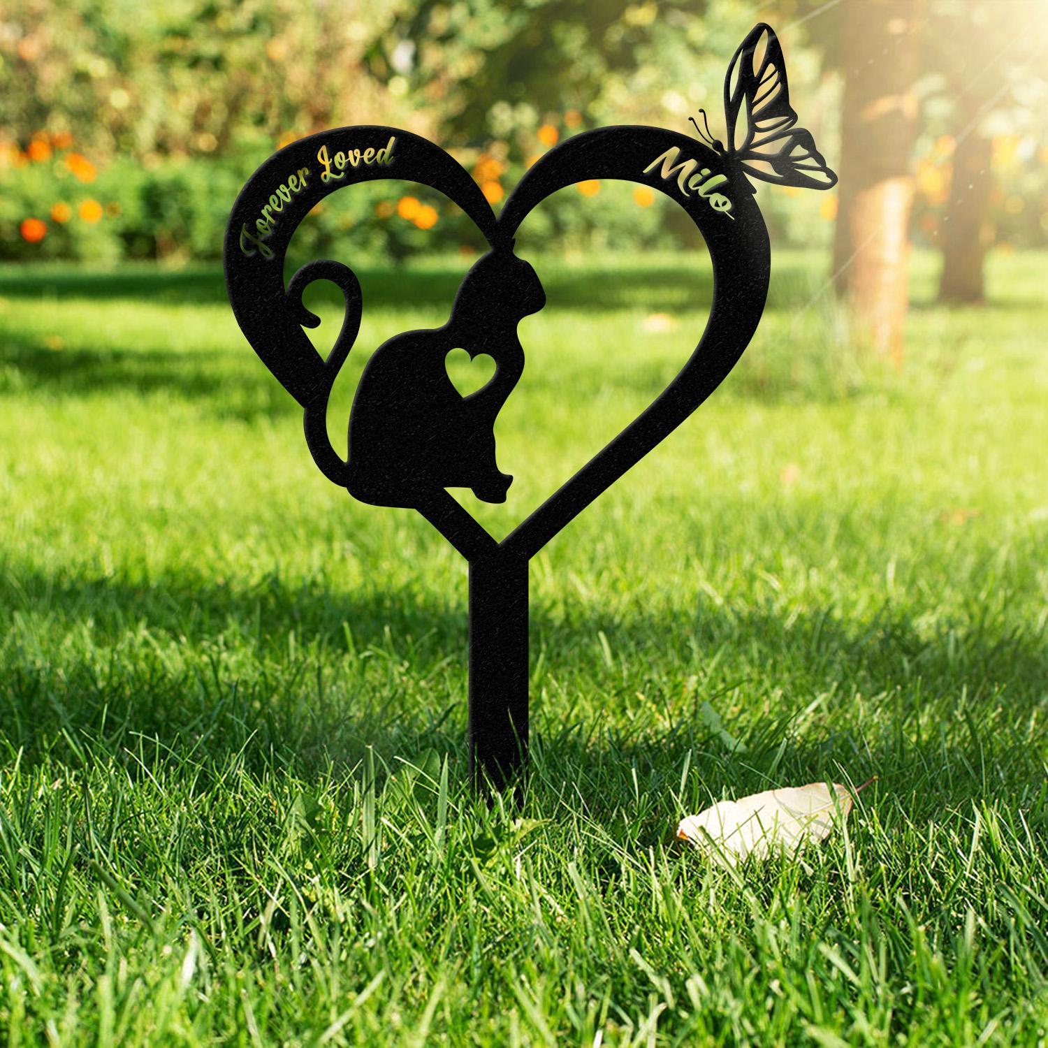 Memorial Cat Breed Metal Sign, Cat Memorial Plaque, Cat Grave Marker, Personalized Cat Garden Sign, Pet Loss Gift, Remembrance Stake