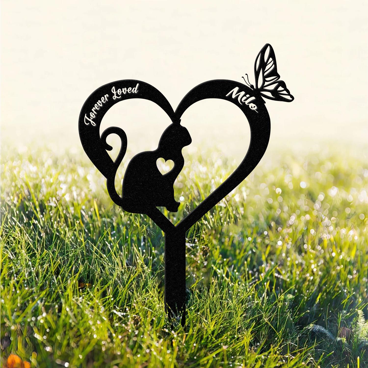 Memorial Cat Breed Metal Sign, Cat Memorial Plaque, Cat Grave Marker, Personalized Cat Garden Sign, Pet Loss Gift, Remembrance Stake
