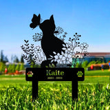 Memorial Cat Metal Sign - Personalized Remembrance Stake - Garden Cat Memorial - Cat Buffterfly Grave Marker - Memorial Yard Sign