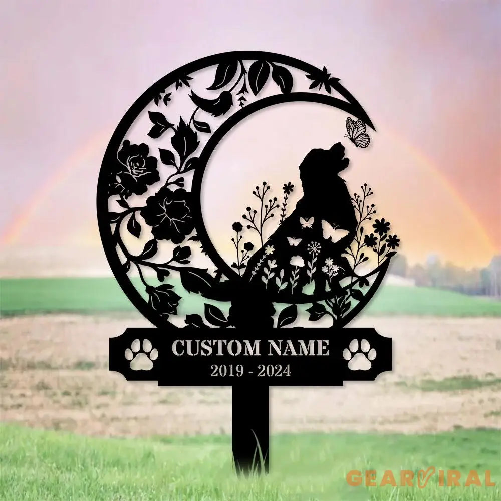 Memorial Dog Loss With Moon Sign Memorial Dog Metal Stake Personalized Dog Garden Sign Pet Loss Gift Garden Decor