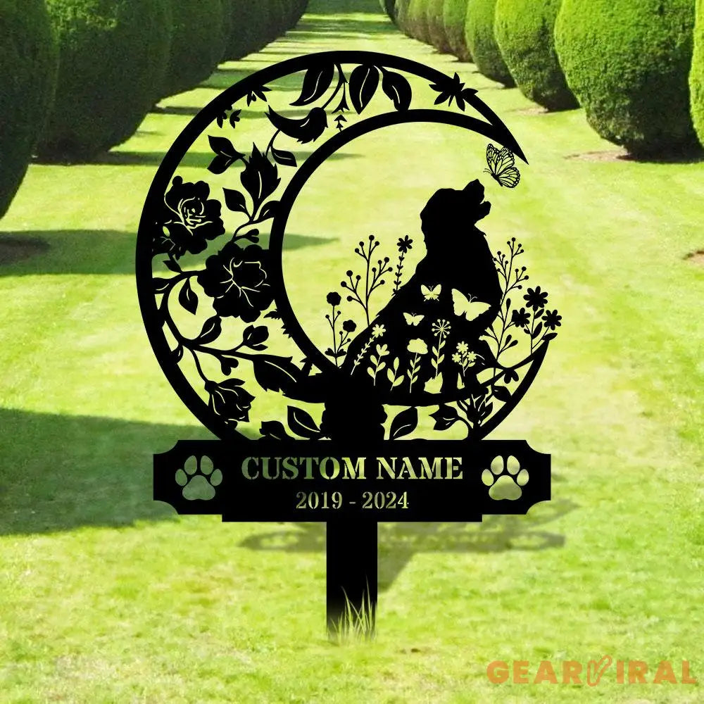 Memorial Dog Loss With Moon Sign Memorial Dog Metal Stake Personalized Dog Garden Sign Pet Loss Gift Garden Decor