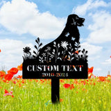 Memorial Dog Name and Year Metal Sign - Personalized Monogram Dog Shape Metal Stake - Custom Garden Decor- Garden Dog Metal Sign