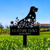 Memorial Dog Name and Year Metal Sign - Personalized Monogram Dog Shape Metal Stake - Custom Garden Decor- Garden Dog Metal Sign