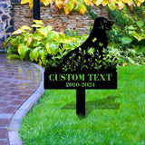 Memorial Dog Name and Year Metal Sign - Personalized Monogram Dog Shape Metal Stake - Custom Garden Decor- Garden Dog Metal Sign