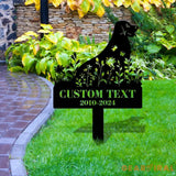Memorial Dog Name and Year Metal Sign - Personalized Monogram Dog Shape Metal Stake - Custom Garden Decor- Garden Dog
