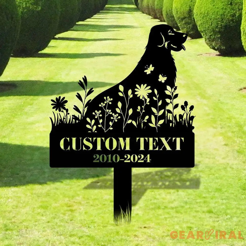 Memorial Dog Name and Year Metal Sign - Personalized Monogram Dog Shape Metal Stake - Custom Garden Decor- Garden Dog