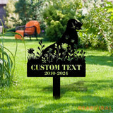 Memorial Dog Name and Year Metal Sign - Personalized Monogram Dog Shape Metal Stake - Custom Garden Decor- Garden Dog