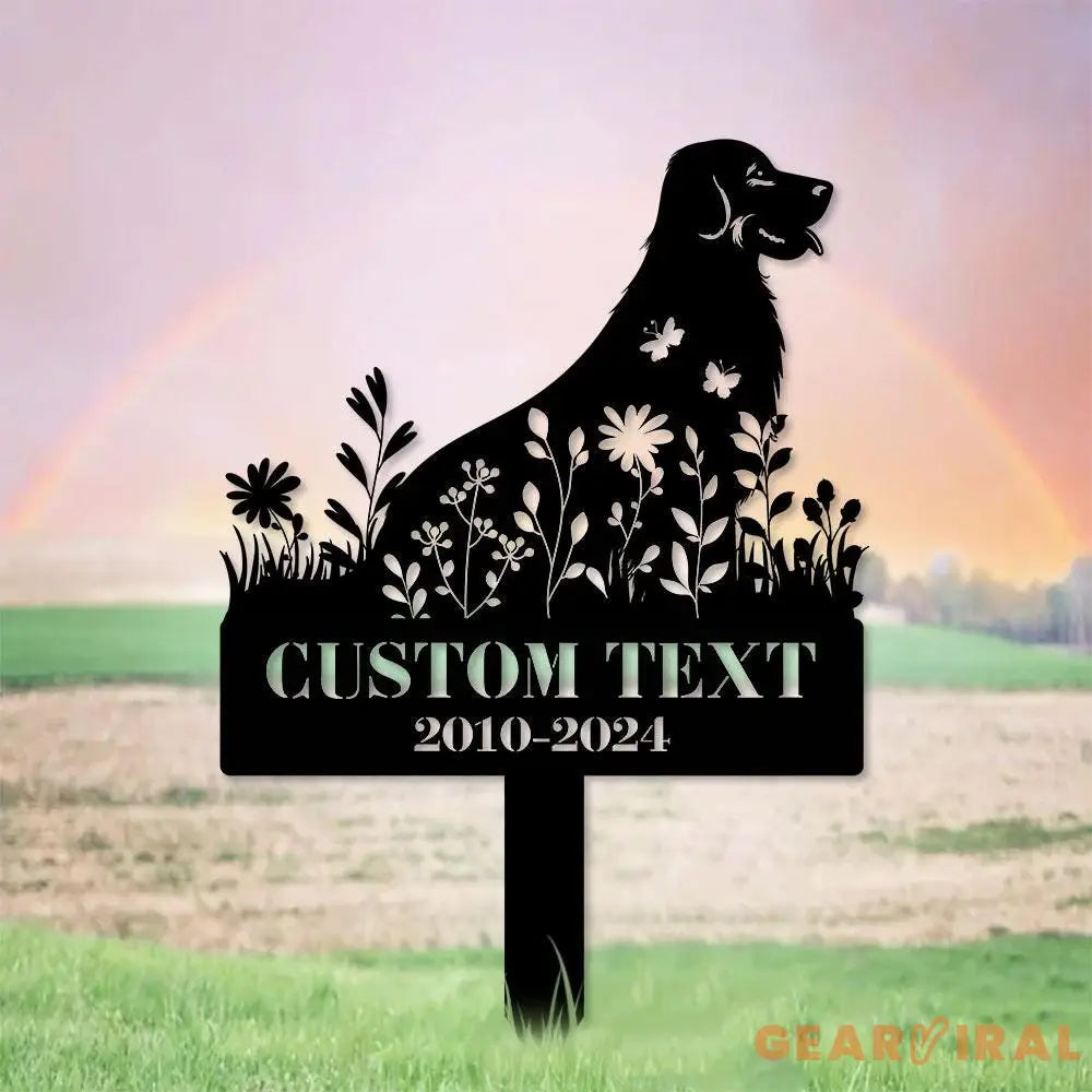 Memorial Dog Name and Year Metal Sign - Personalized Monogram Dog Shape Metal Stake - Custom Garden Decor- Garden Dog