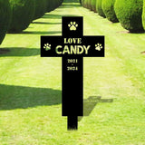 Memorial Paw Metal Sign - Personalized Memorial Stake - Grave Marker, Personalized Garden Sign,  Remembrance Stake, Sympathy