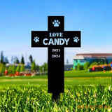 Memorial Paw Metal Sign - Personalized Memorial Stake - Grave Marker Personalized Garden Sign Remembrance Stake Sympathy